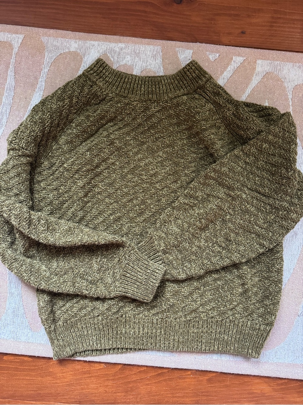 Olive Green Chunky Cable Knit Sweater